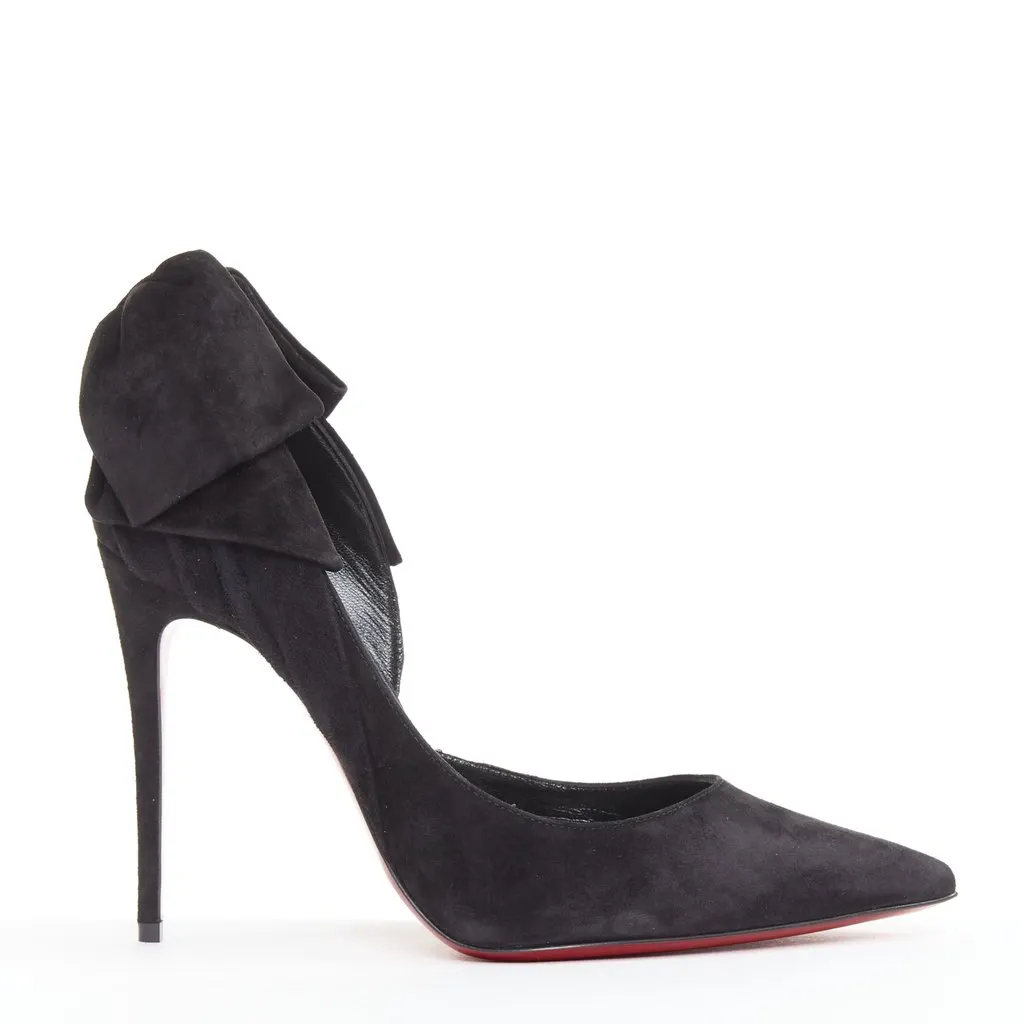 Christian Louboutin Rabakate 100 Veau Velours Black Suede Very good - Front View