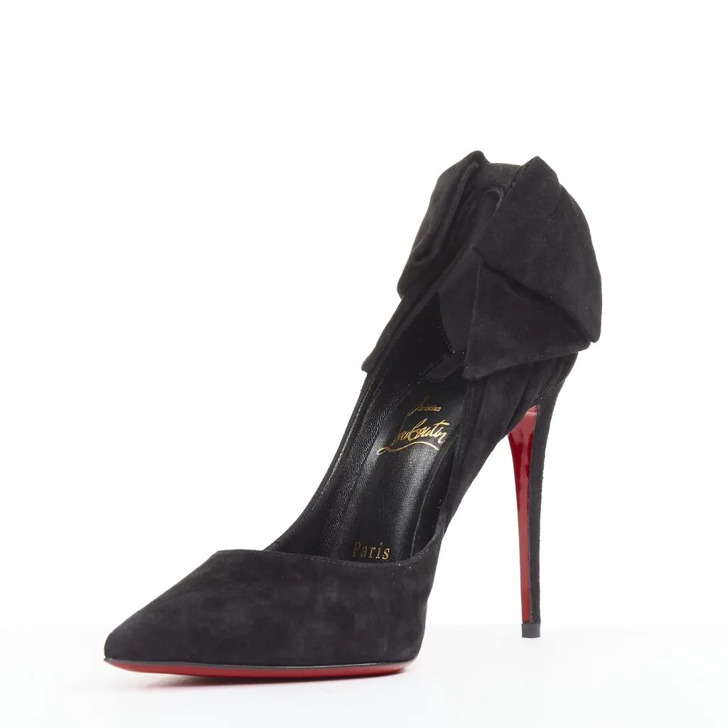 Christian Louboutin Rabakate 100 Veau Velours Black Suede Very good - Model View