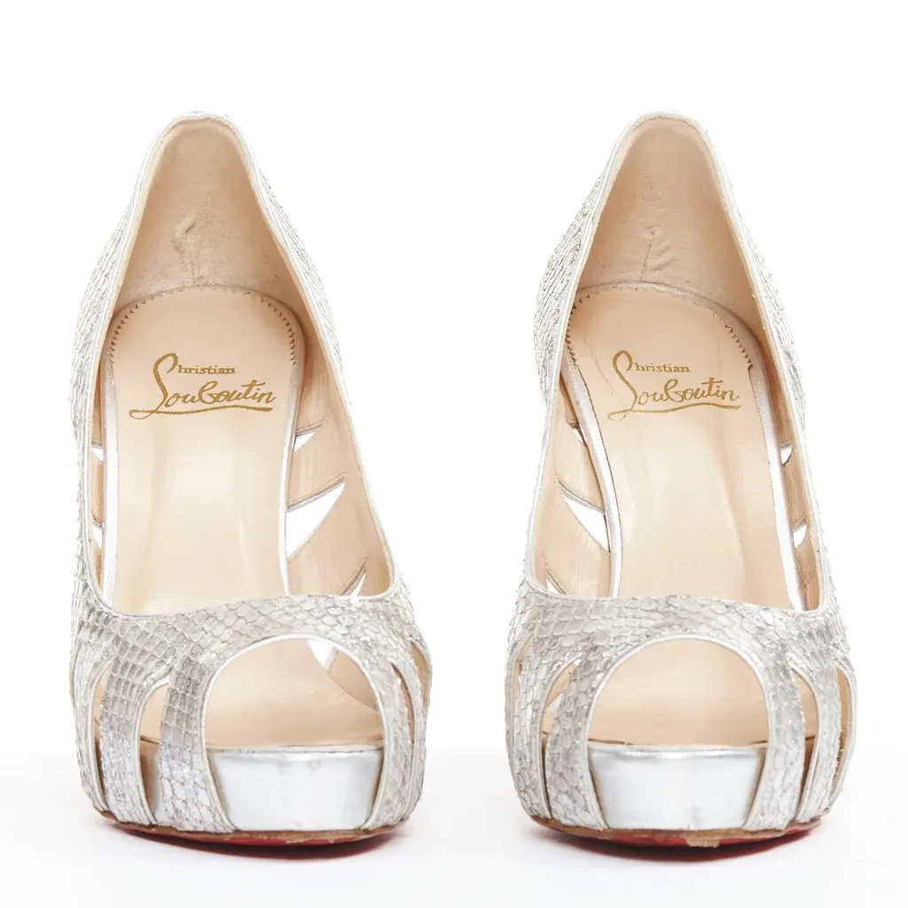 Christian Louboutin Fontanete Silver Leather Good - Inside View