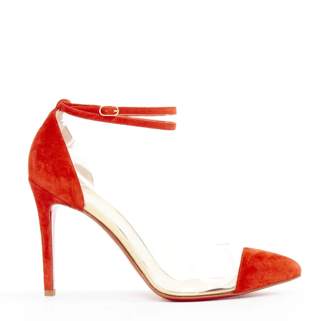 Christian Louboutin Un Bout 100 Veau Velours Red Leather Very good - Front View