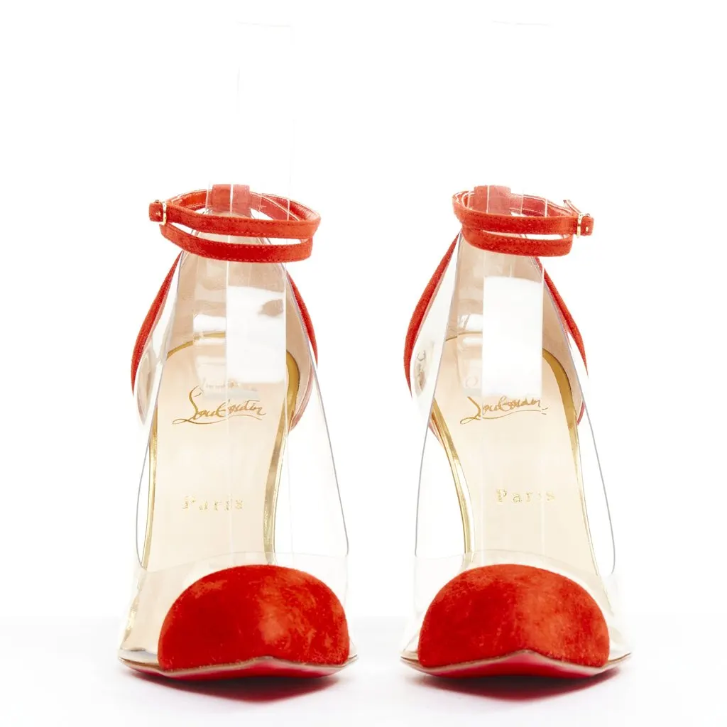 Christian Louboutin Un Bout 100 Veau Velours Red Leather Very good - Inside View