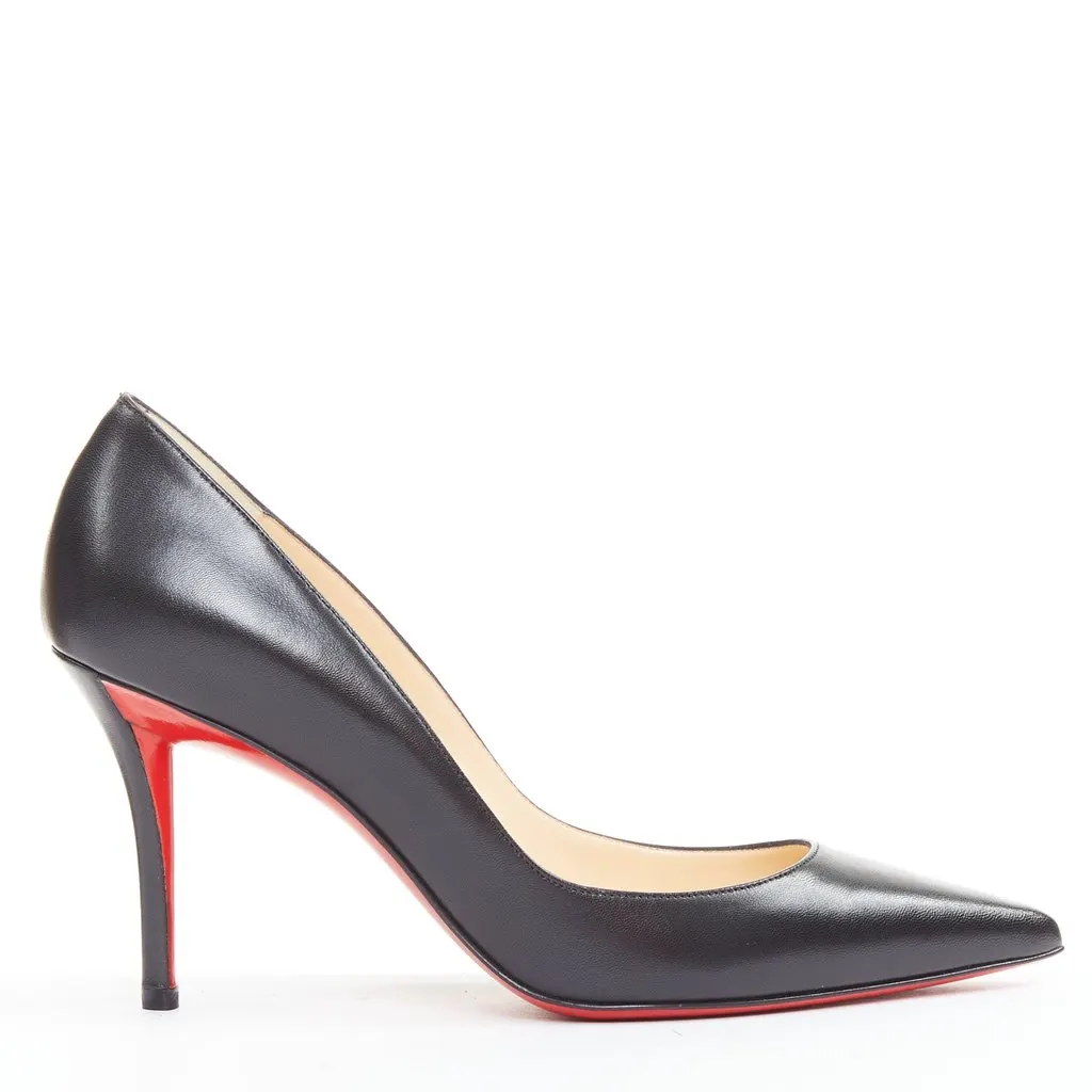 Christian Louboutin Apostrophy Pump 85 Kid Black Leather Very good - Front View