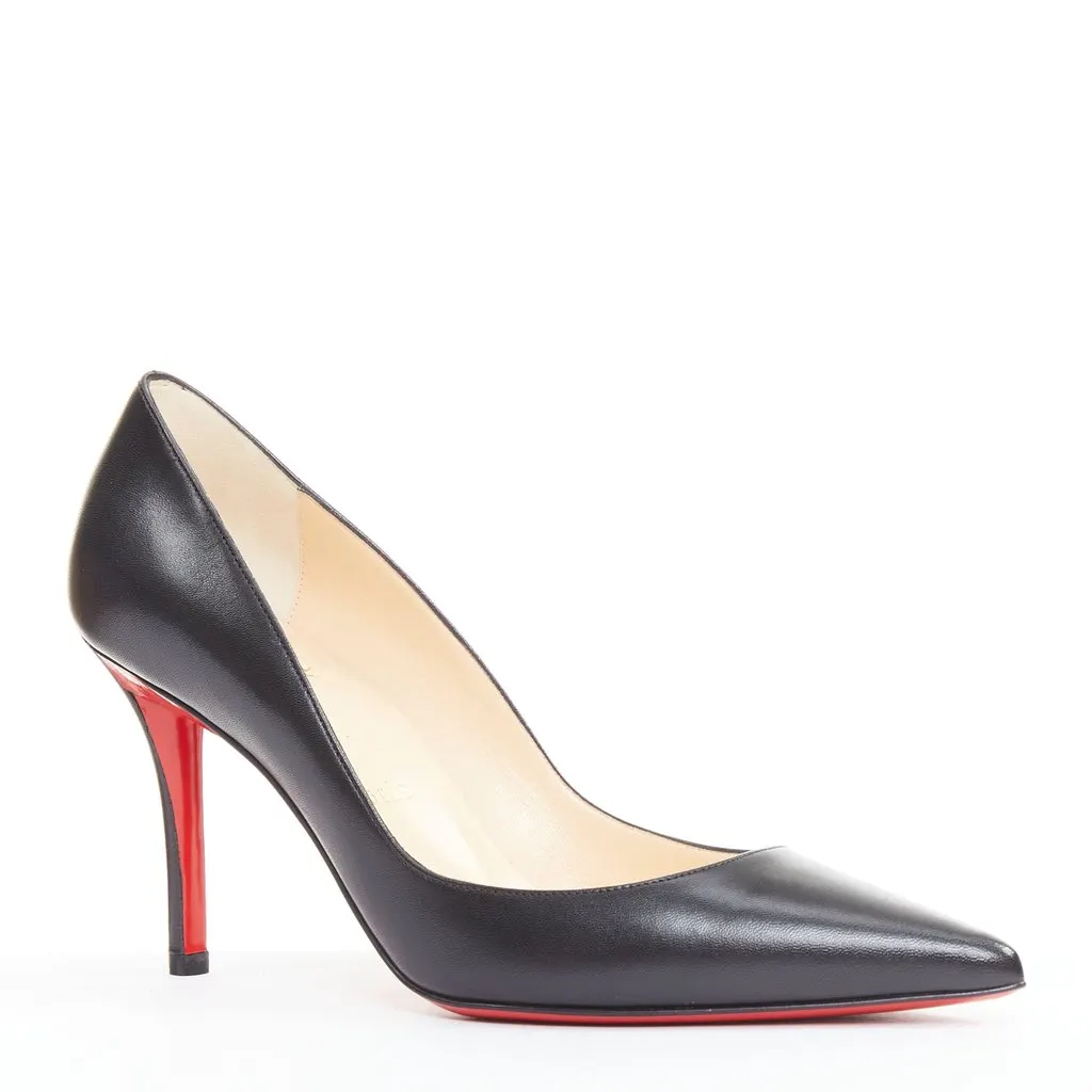 Christian Louboutin Apostrophy Pump 85 Kid Black Leather Very good - Back View