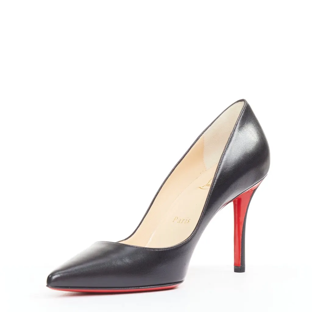 Christian Louboutin Apostrophy Pump 85 Kid Black Leather Very good - Model View