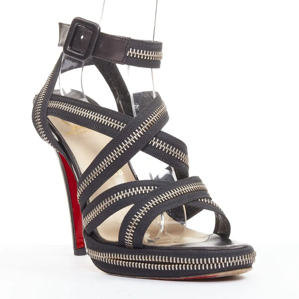 Christian Louboutin Rodita New Nastro Zip Black Leather Good - Back View