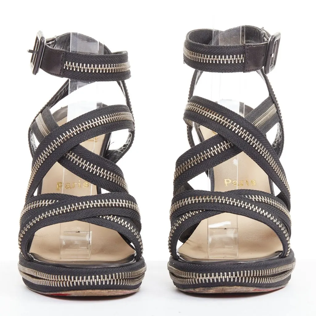 Christian Louboutin Rodita New Nastro Zip Black Leather Good - Inside View