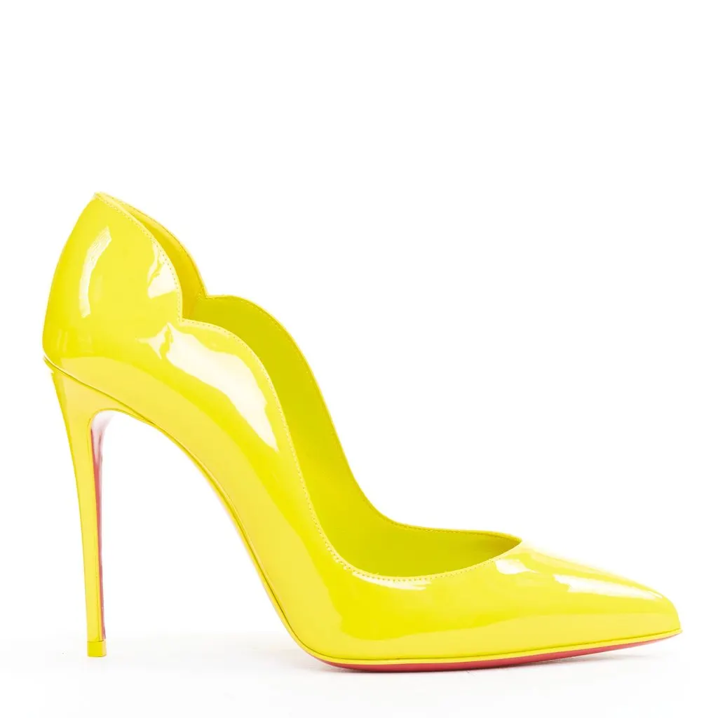 Christian Louboutin Hot Chick 100 Patent Yellow Leather Very good - Front View