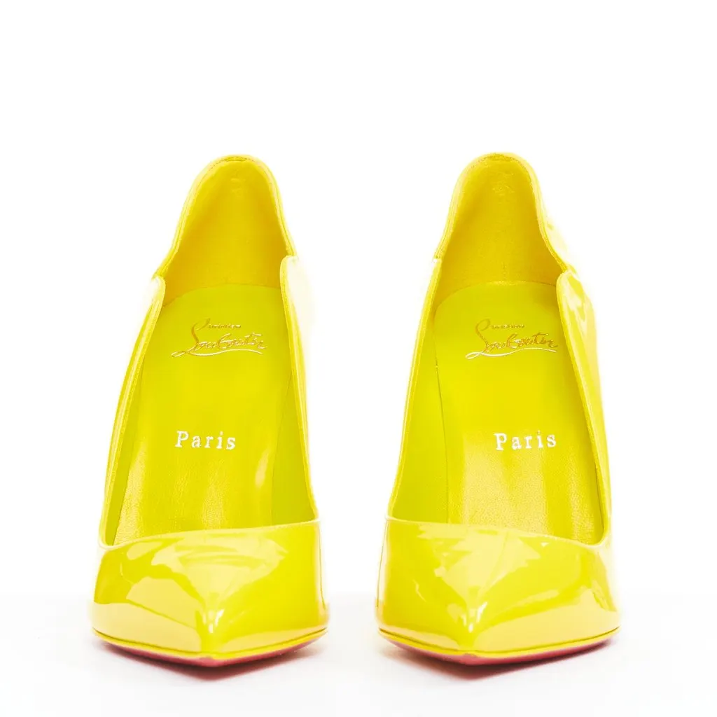 Christian Louboutin Hot Chick 100 Patent Yellow Leather Very good - Inside View