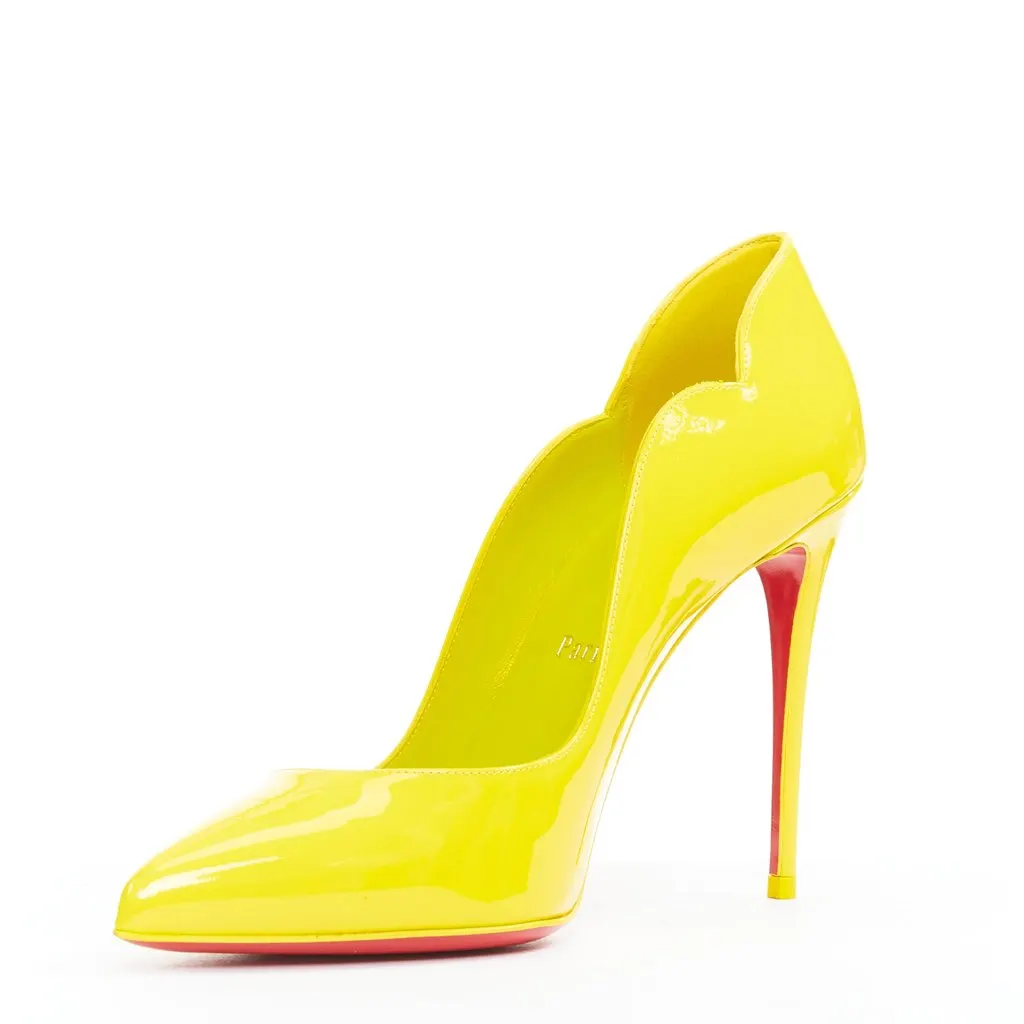 Christian Louboutin Hot Chick 100 Patent Yellow Leather Very good - Model View