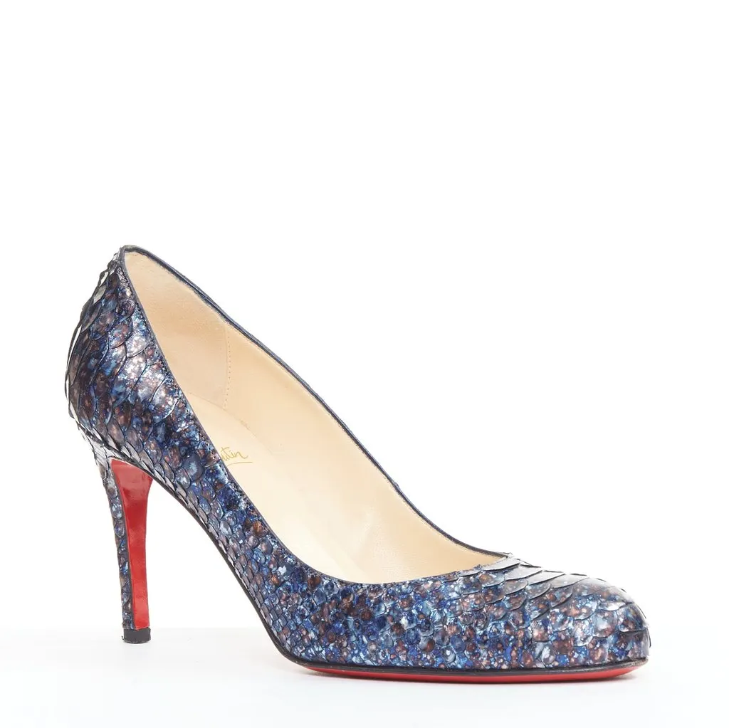 Christian Louboutin Simple Pump 85 Blue Leather Very good - Back View