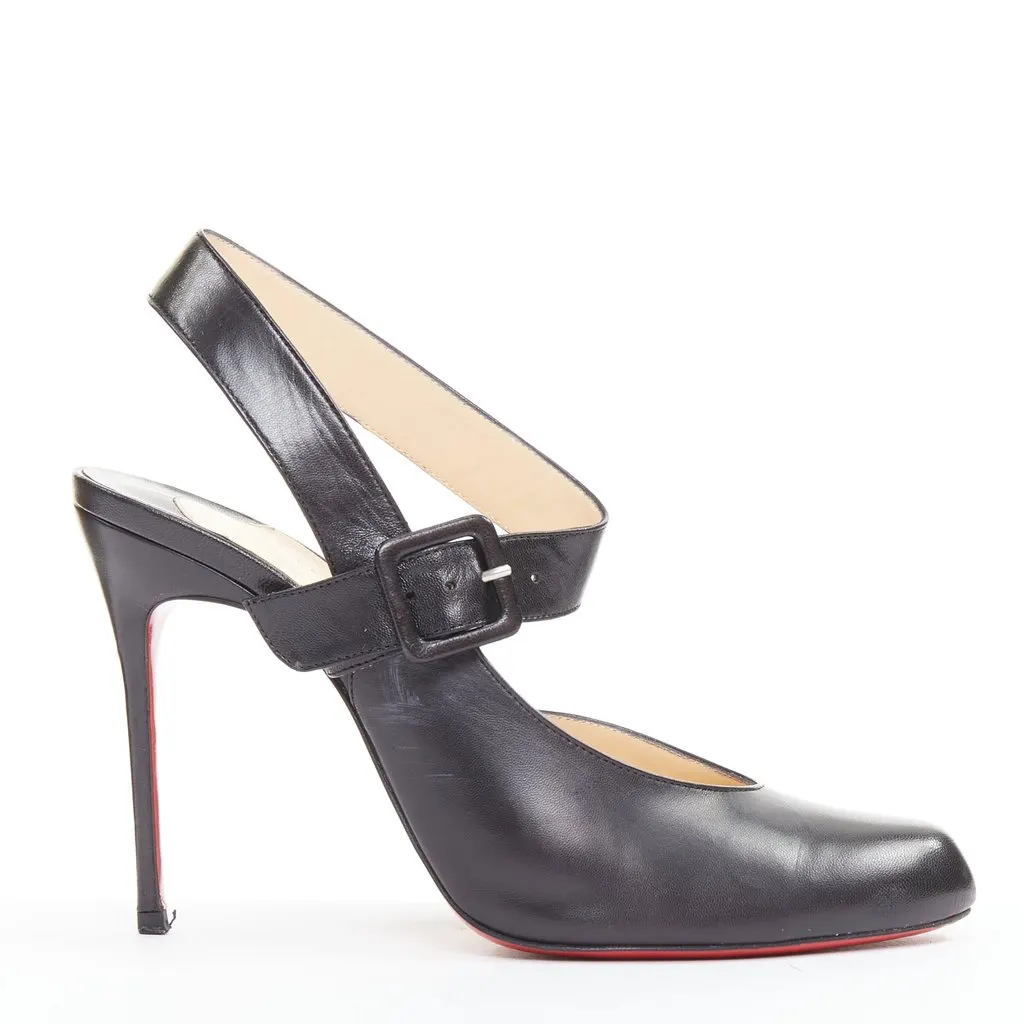 Christian Louboutin Miyousra 100 Black Leather Good - Back View