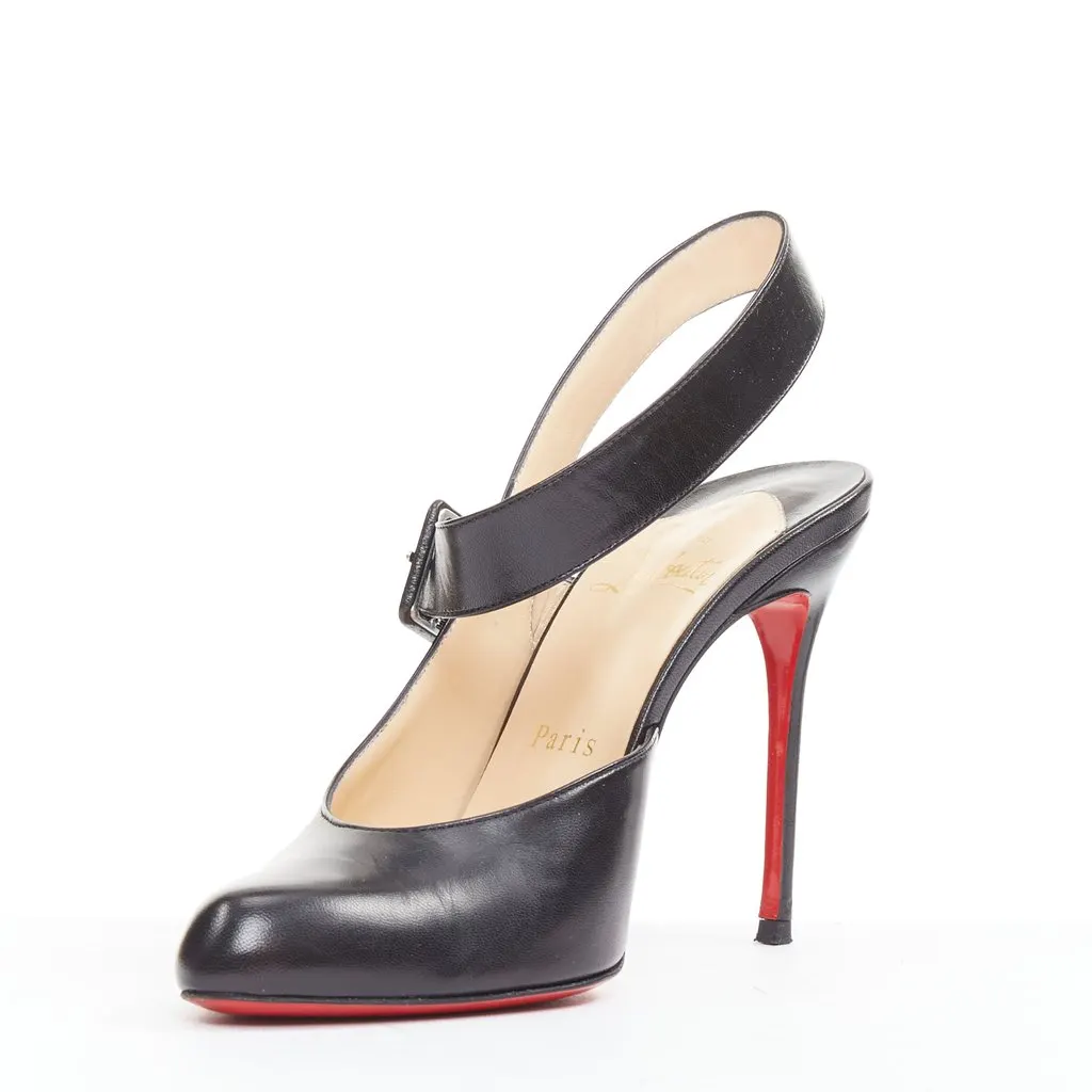 Christian Louboutin Miyousra 100 Black Leather Good - Model View