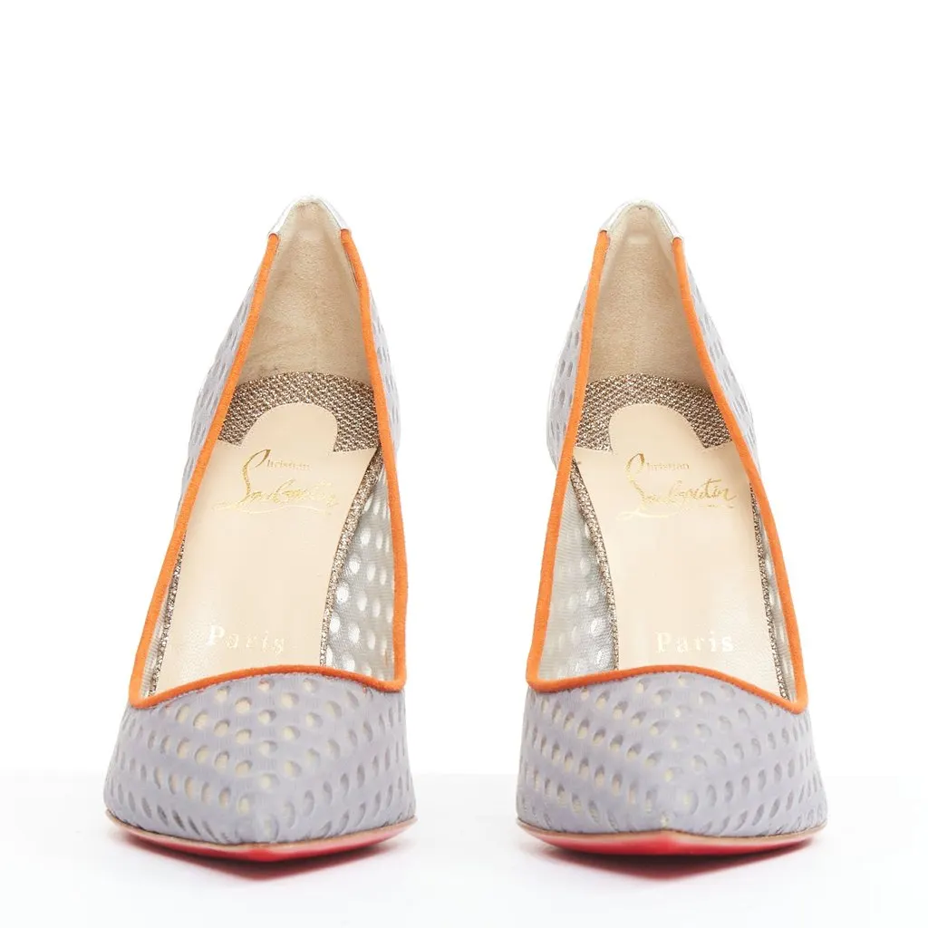 Christian Louboutin Follies Resille 100 Tis Alveo Pierre Grey Leather Good - Inside View