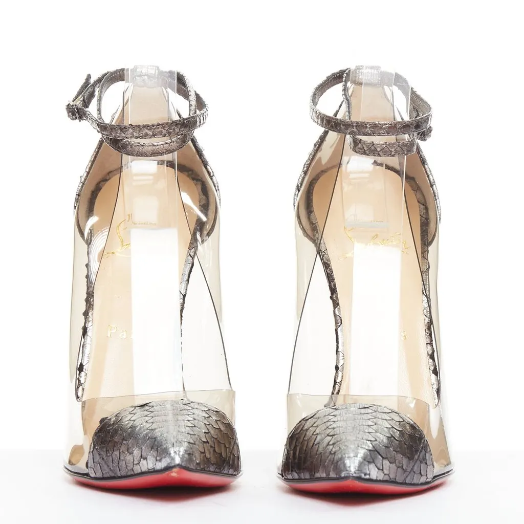 Christian Louboutin Un Bout 120 Silver Leather Very good - Inside View