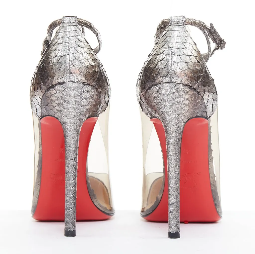 Christian Louboutin Un Bout 120 Silver Leather Very good - Box View