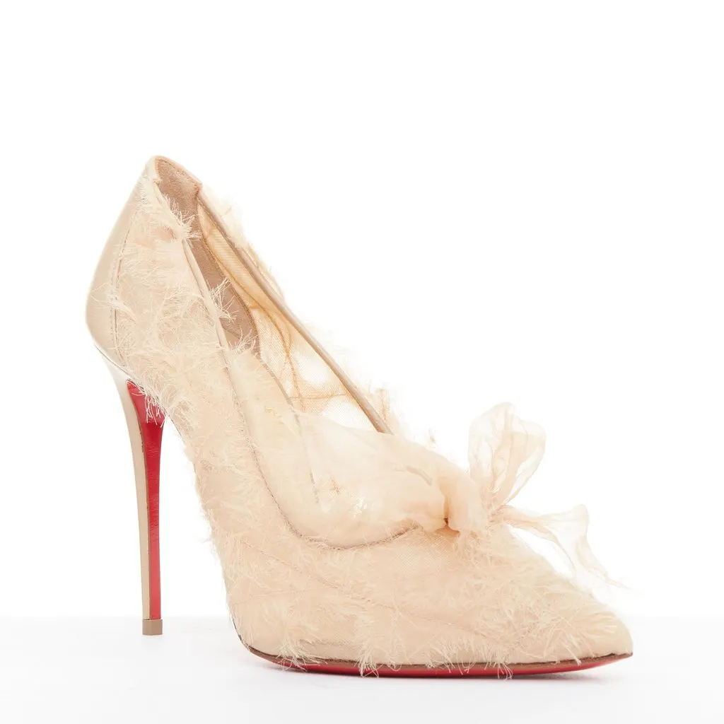 Christian Louboutin Toufrou 100 Beige Leather Very good - Front View
