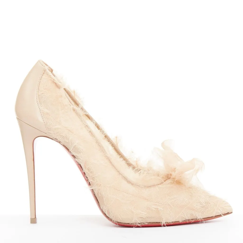 Christian Louboutin Toufrou 100 Beige Leather Very good - Back View