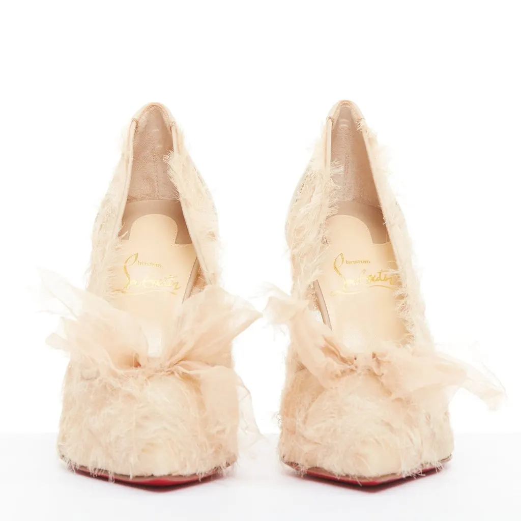 Christian Louboutin Toufrou 100 Beige Leather Very good - Inside View