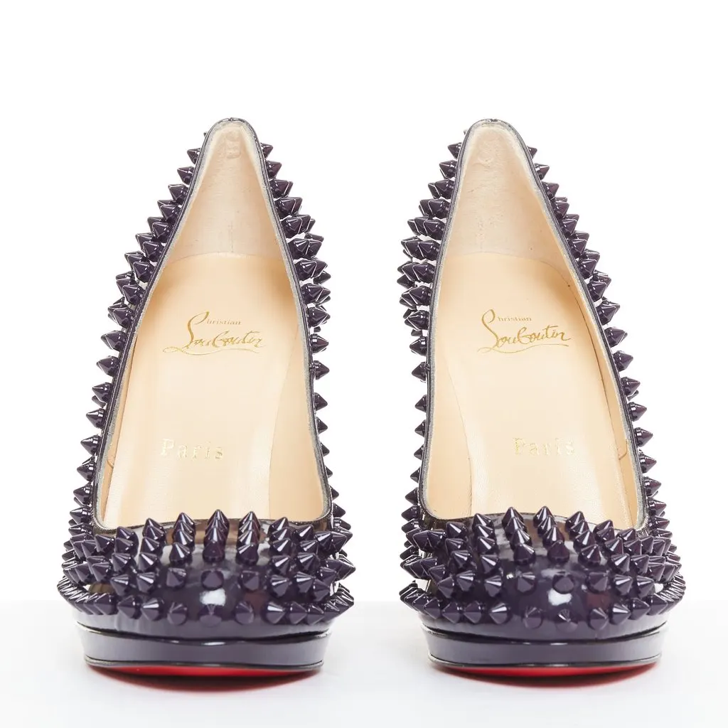 Christian Louboutin Neofilo Spikes 120 Patent Purple Leather Very good - Inside View