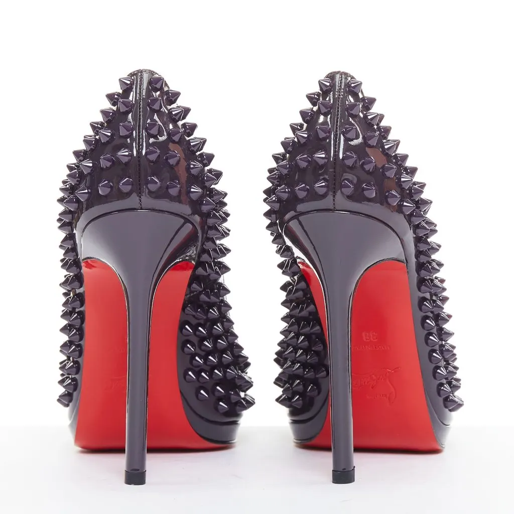 Christian Louboutin Neofilo Spikes 120 Patent Purple Leather Very good - Box View