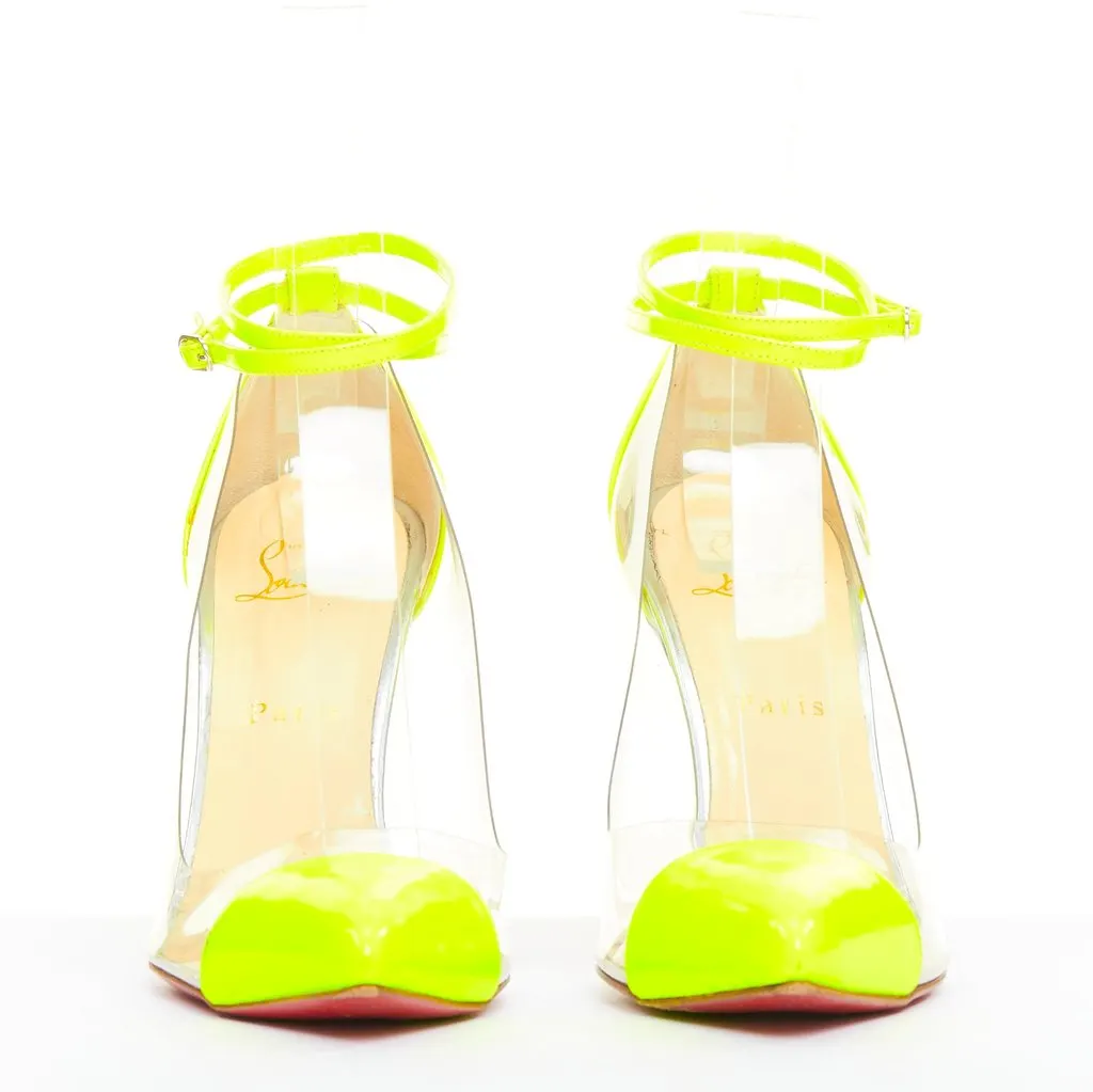 Christian Louboutin Un Bout 100 Fluo Chic Yellow Leather Very good - Inside View