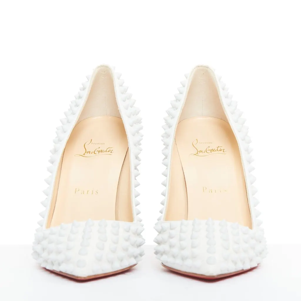 Christian Louboutin Pigalle Spikes 100 White Leather Very good - Inside View