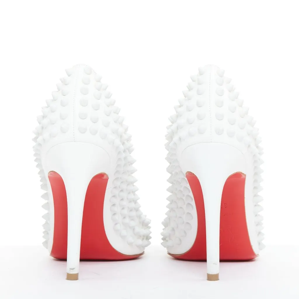 Christian Louboutin Pigalle Spikes 100 White Leather Very good - Box View