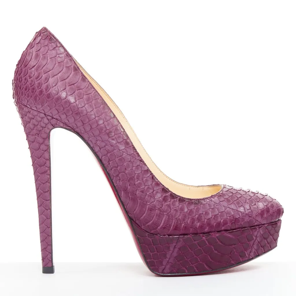 Christian Louboutin Bianca 140 Purple Leather Very good - Front View