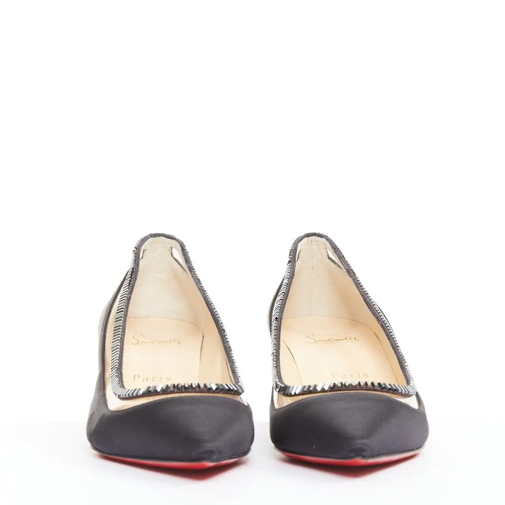 Christian Louboutin Paulina Strass 45 Black Silk Very good - Inside View