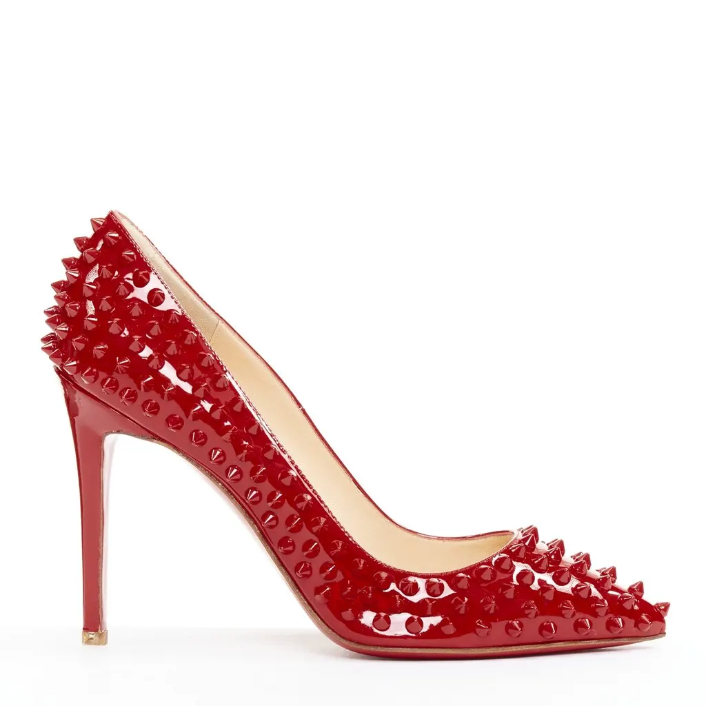 Christian Louboutin Pigalle Spikes 100 Red Leather Very good - Front View