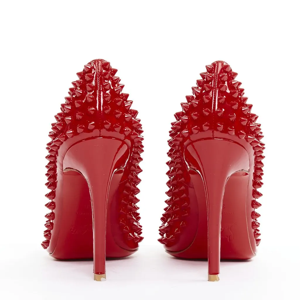 Christian Louboutin Pigalle Spikes 100 Red Leather Very good - Box View