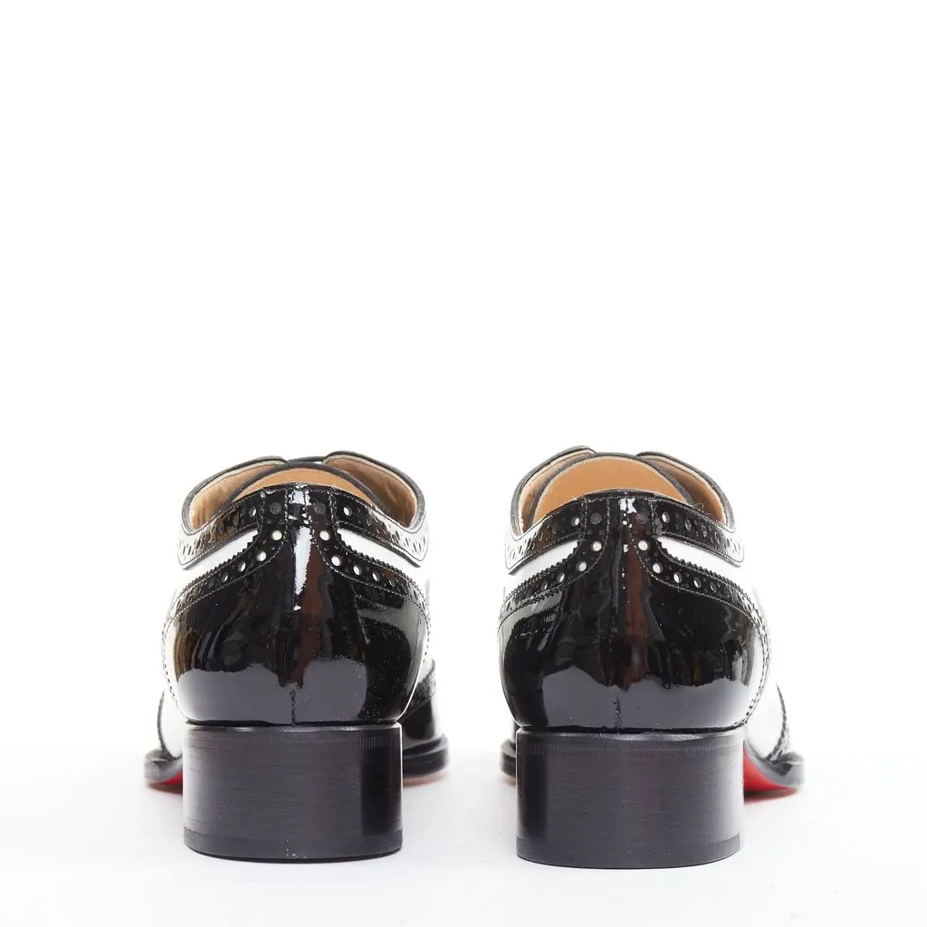 Christian Louboutin Zazou Fiori Flat Patent Black Leather Very good - Box View
