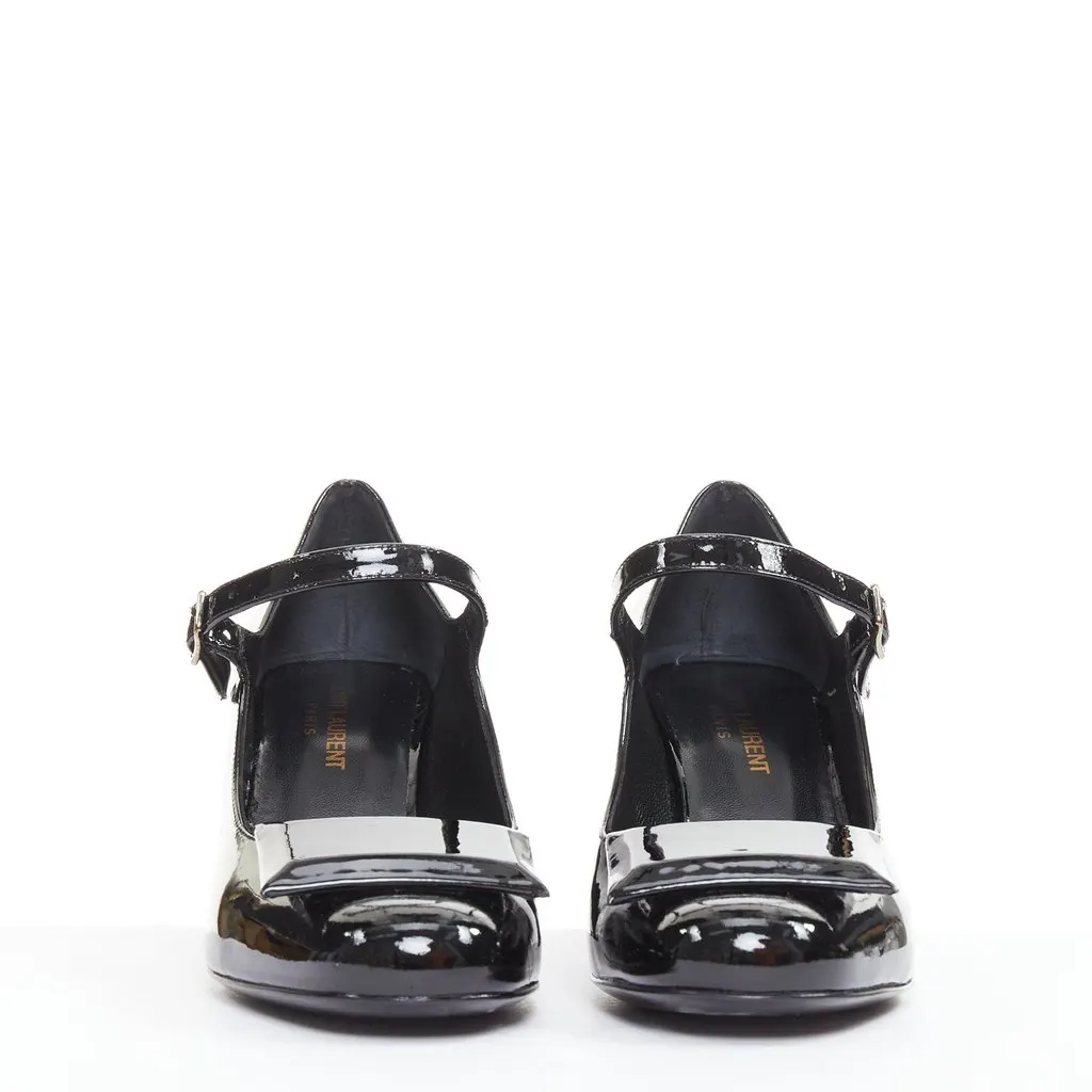 Saint Laurent Black Leather Heels Black Leather Fair - Inside View