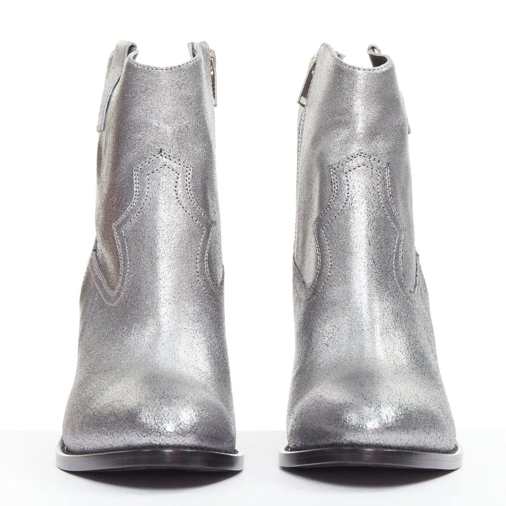 Saint Laurent Silver Leather Boots Silver Leather Very good - Inside View