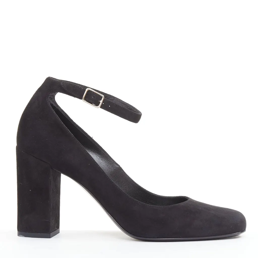Saint Laurent Black Suede Heels Black Suede Very good - Front View