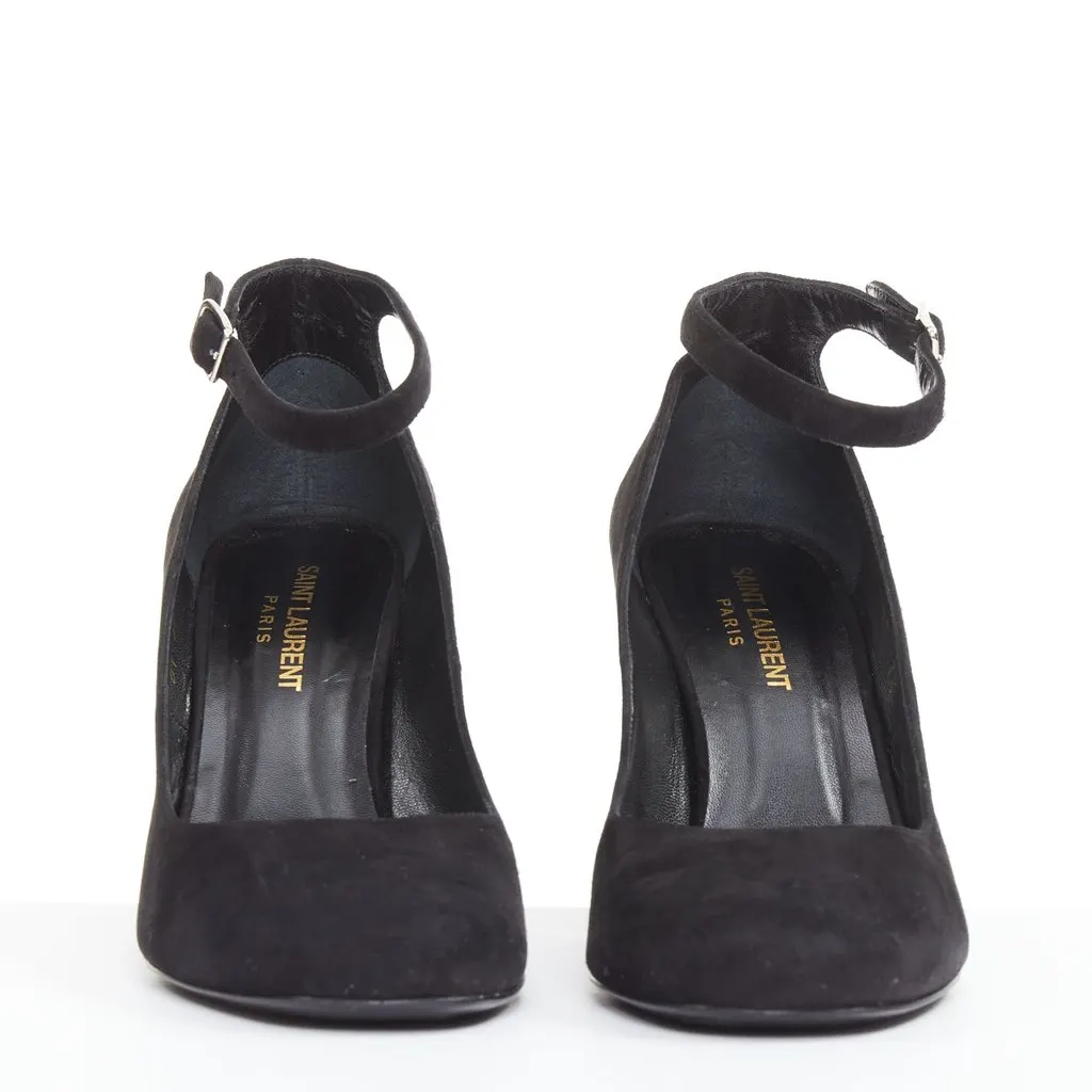 Saint Laurent Black Suede Heels Black Suede Very good - Inside View