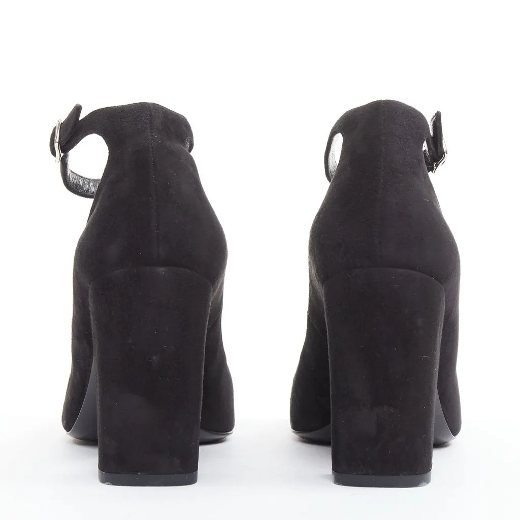 Saint Laurent Black Suede Heels Black Suede Very good - Box View