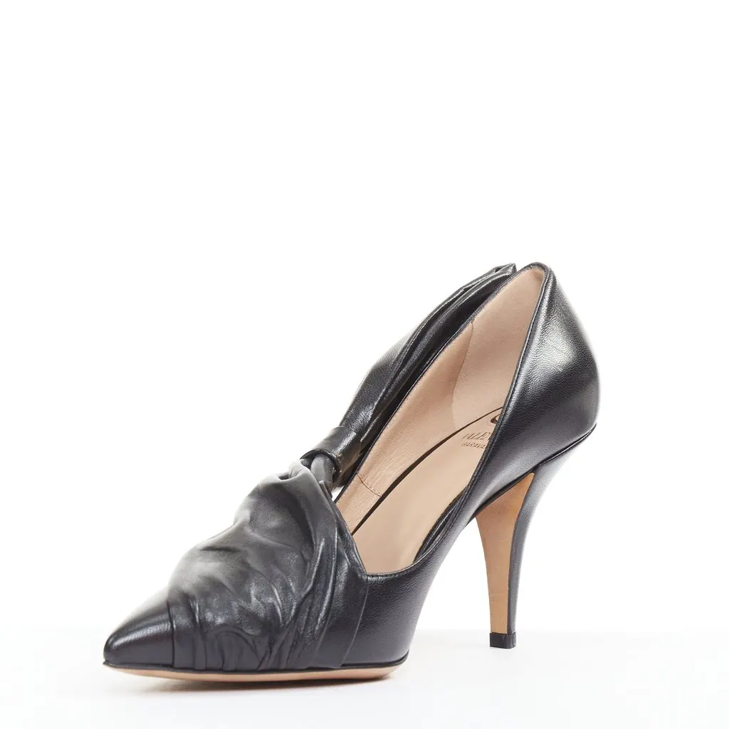 Valentino Black Leather Heels Black Leather Very good - Model View