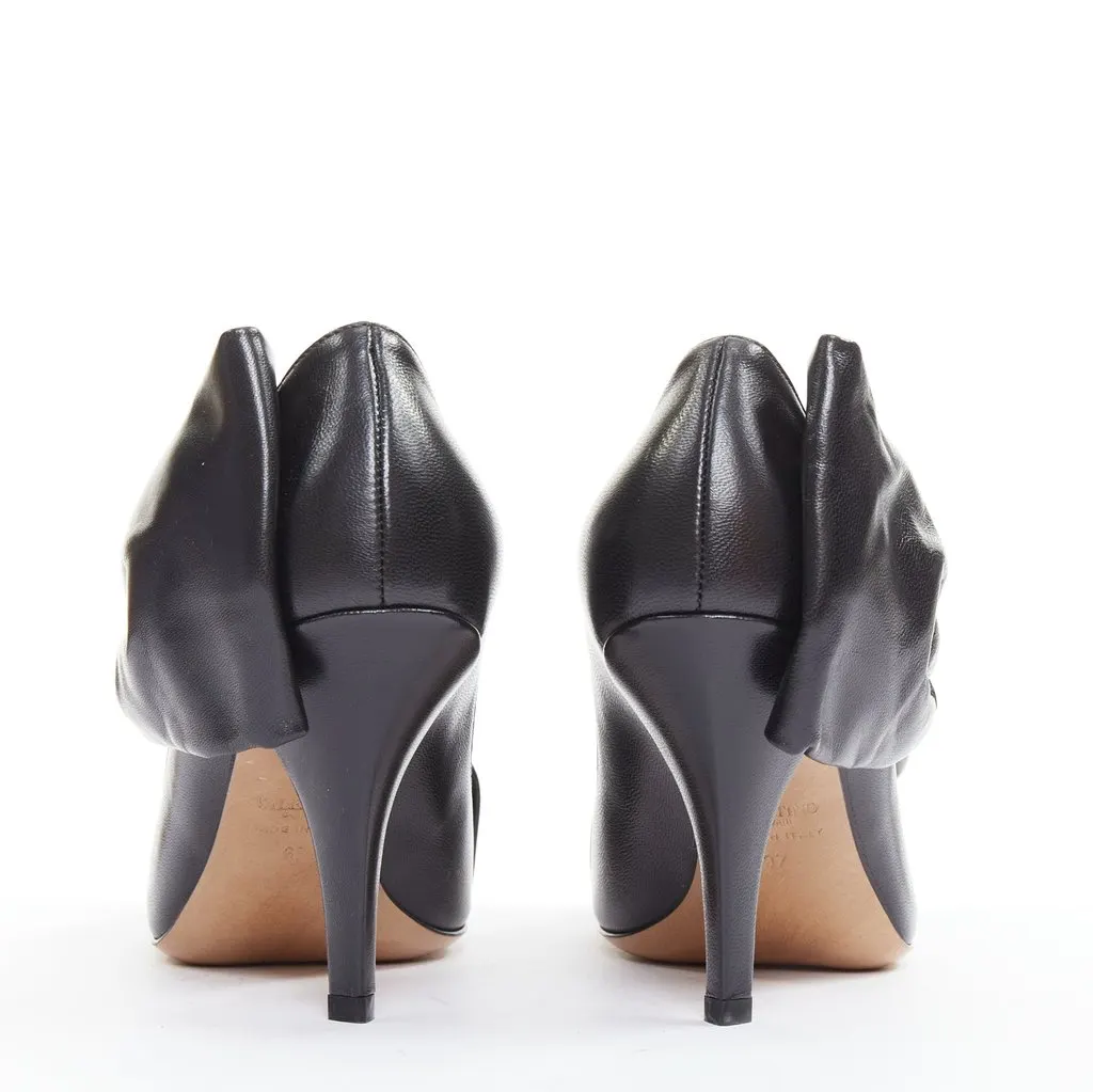 Valentino Black Leather Heels Black Leather Very good - Box View