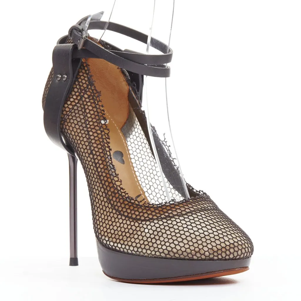 Lanvin Escarpin Sangle Brown Leather Very good - Back View