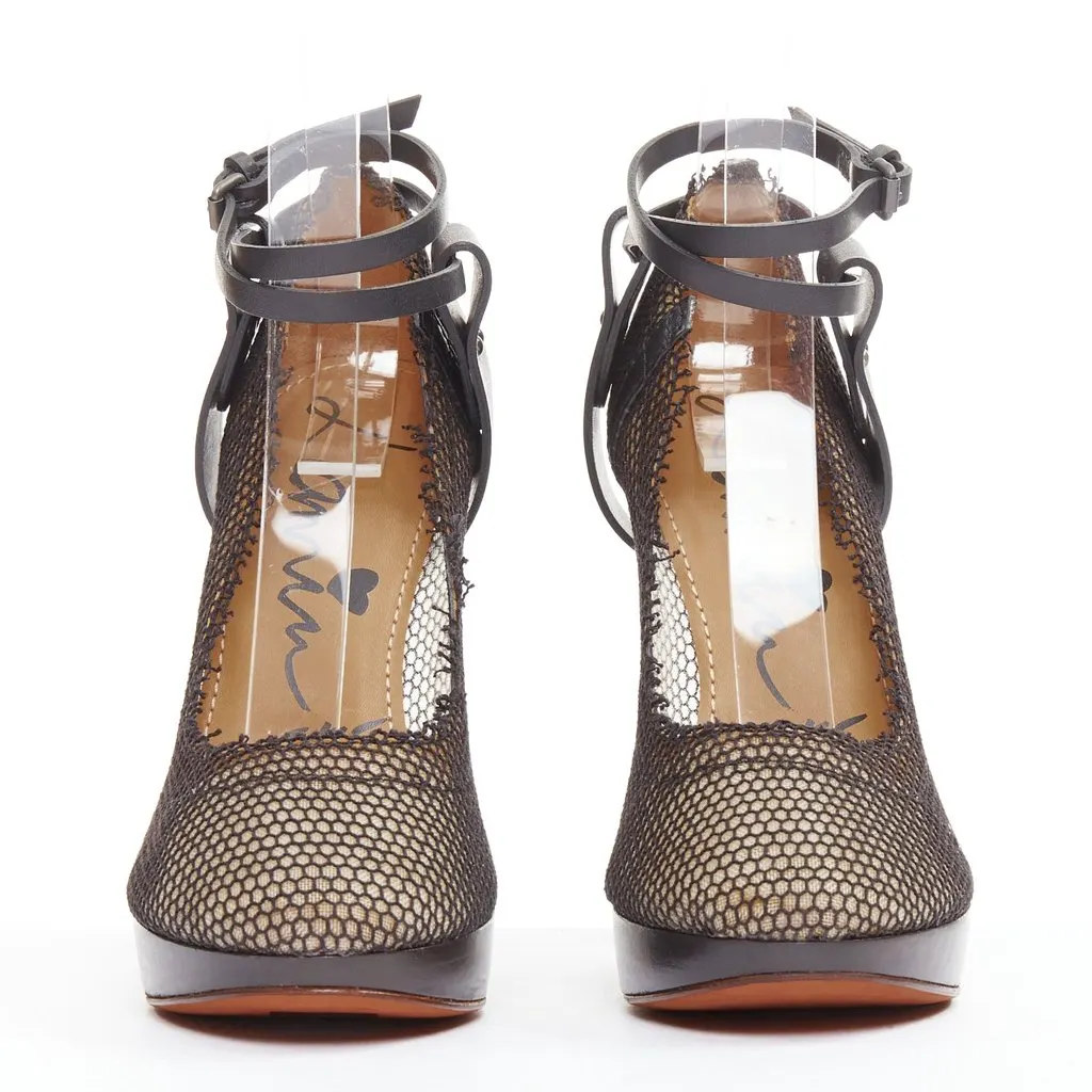 Lanvin Escarpin Sangle Brown Leather Very good - Inside View