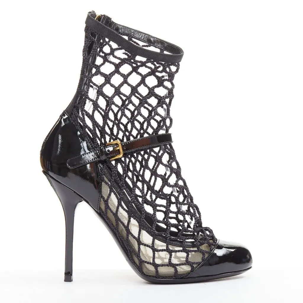 Dolce & Gabbana Black Leather Boots Black Leather Very good - Front View