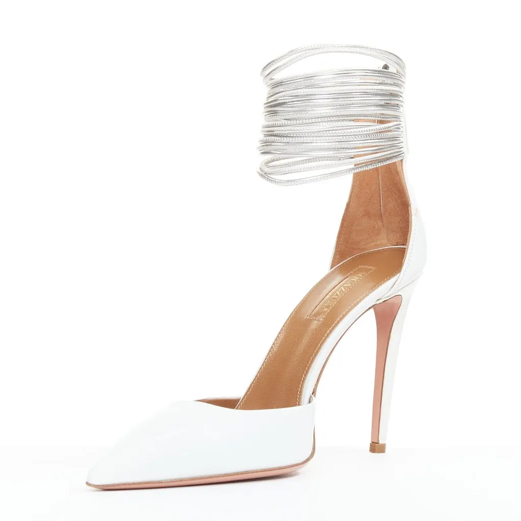 Aquazzura Hello Lover 105 White Leather Very good - Model View
