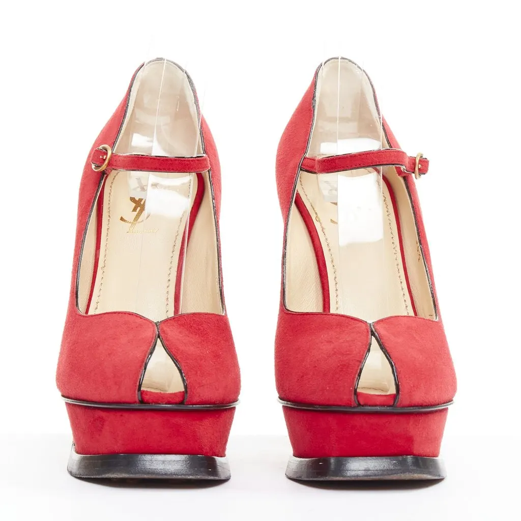 Yves Saint Laurent Tribute Maryjane Red Suede Very good - Inside View