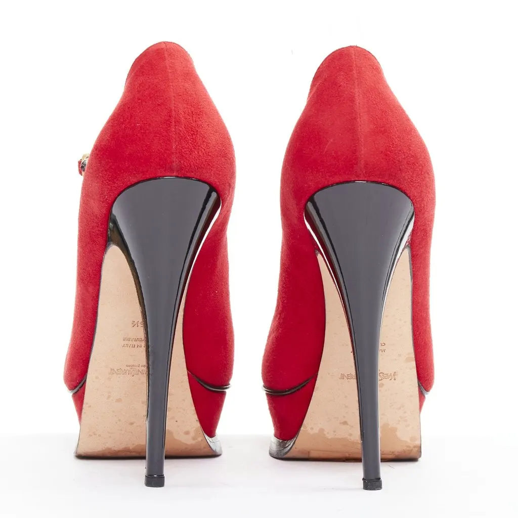 Yves Saint Laurent Tribute Maryjane Red Suede Very good - Box View