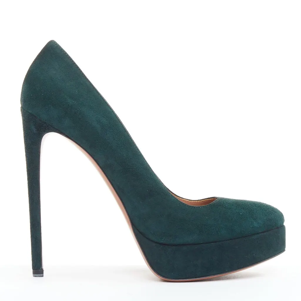 Alaïa Green Suede Heels Green Suede Very good - Front View