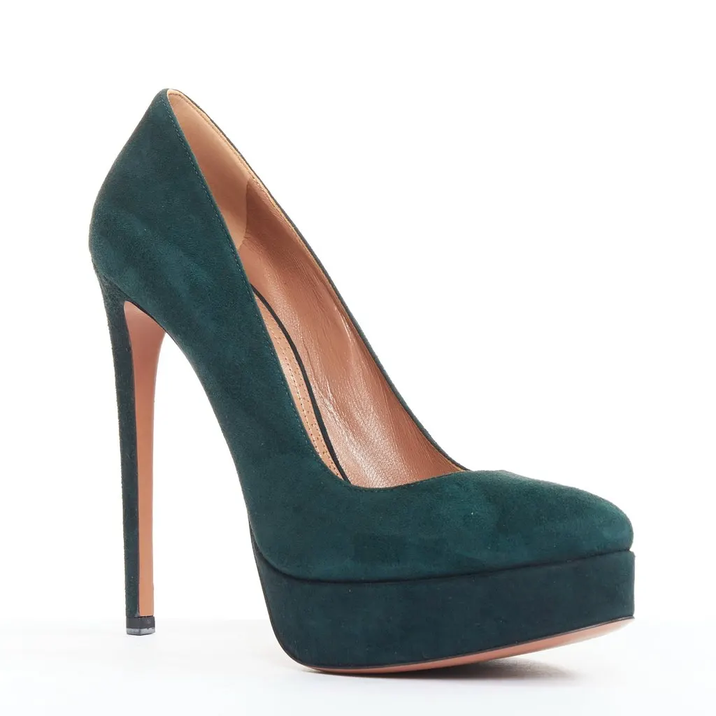 Alaïa Green Suede Heels Green Suede Very good - Back View