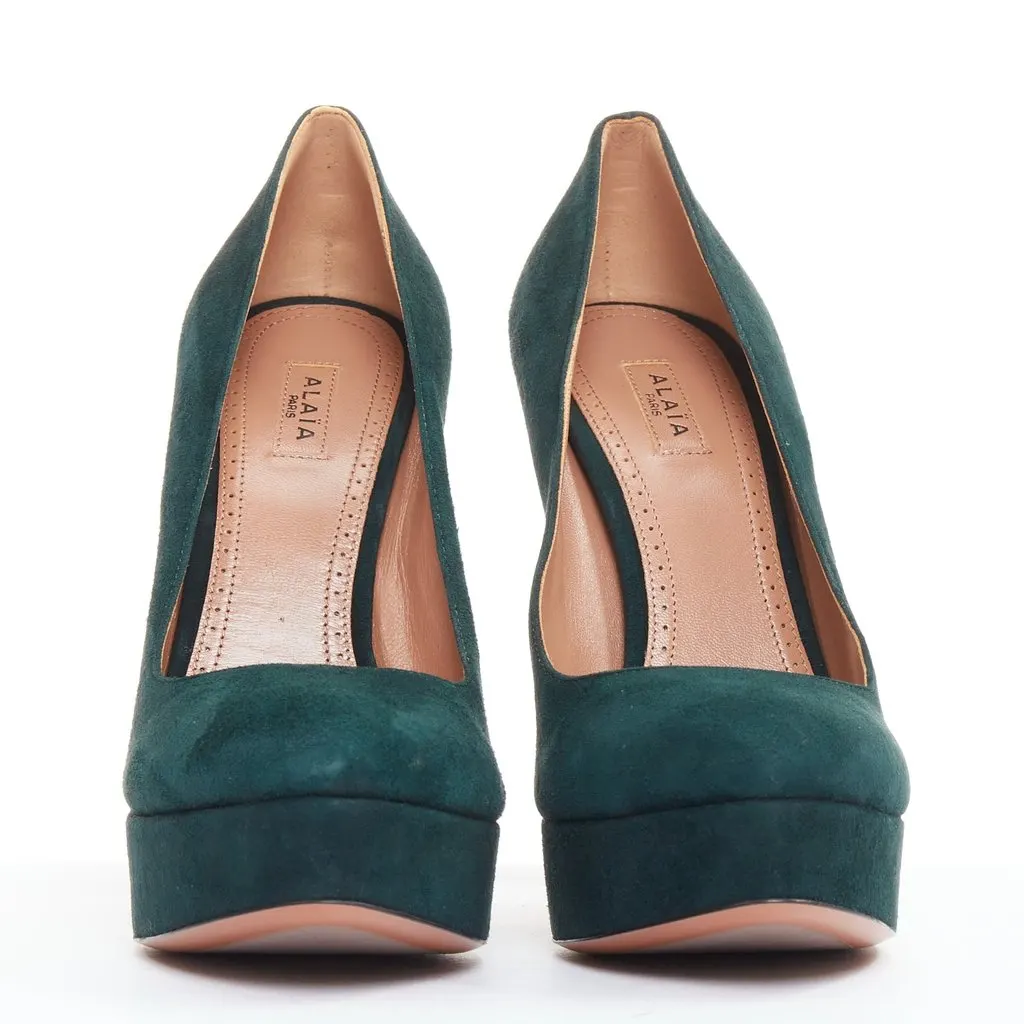 Alaïa Green Suede Heels Green Suede Very good - Inside View