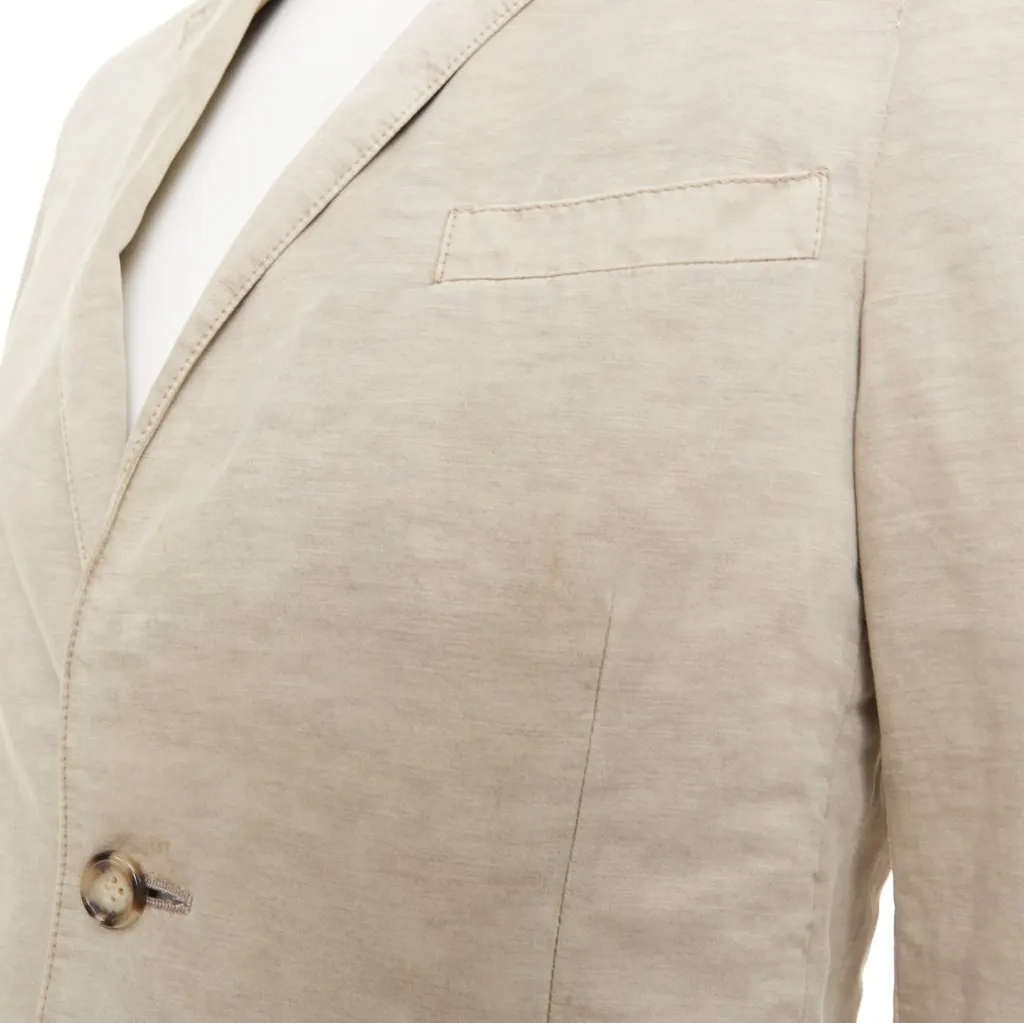 Prada Beige Linen Jacket Beige Linen Good - Back View
