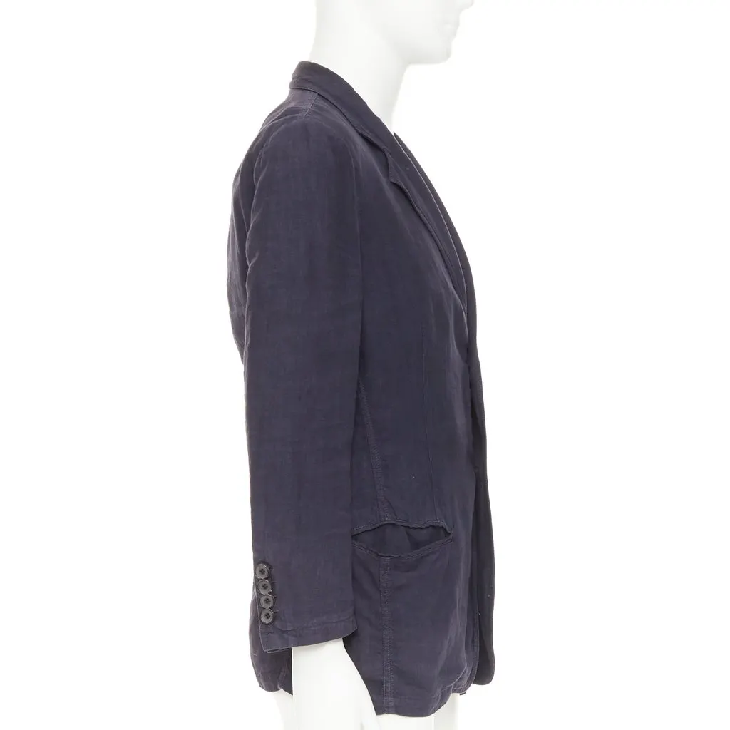 Giorgio Armani Navy Linen Jacket Navy Linen Fair - Box View